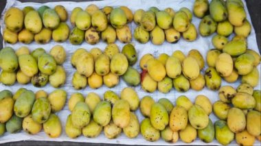 Sarı mango meyve pazarında