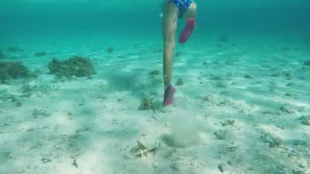 年轻女孩的潜水员 — 图库视频影像