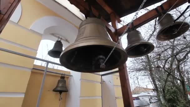 Ancient church bells — Stock Video