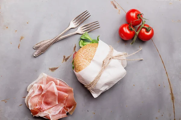 Bagels con jamón — Foto de Stock