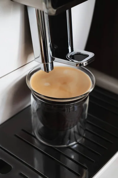 Eszpresszó Kávéfőző Kávé Otthon Koncepció — Stock Fotó