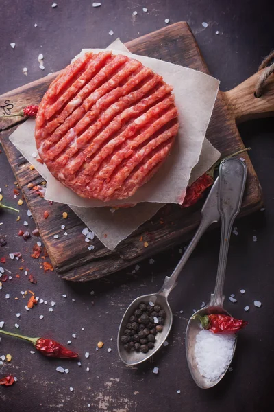 Home made burger cooking — Stock Photo, Image