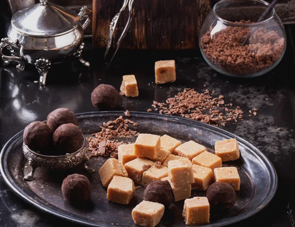 Tryffel och Fudge — Stockfoto