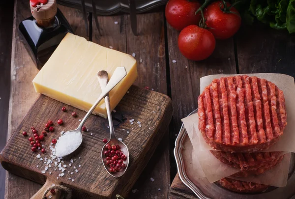 Domácí vaření burger — Stock fotografie