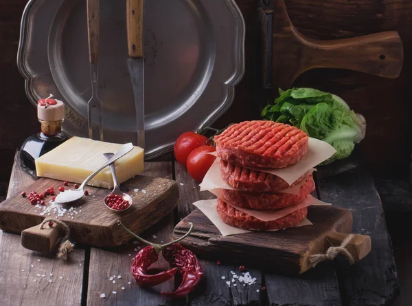 Cocina casera de hamburguesas — Foto de Stock