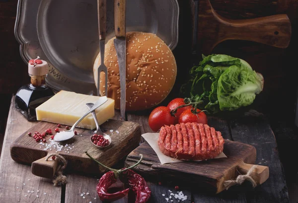 Cocina casera de hamburguesas — Foto de Stock