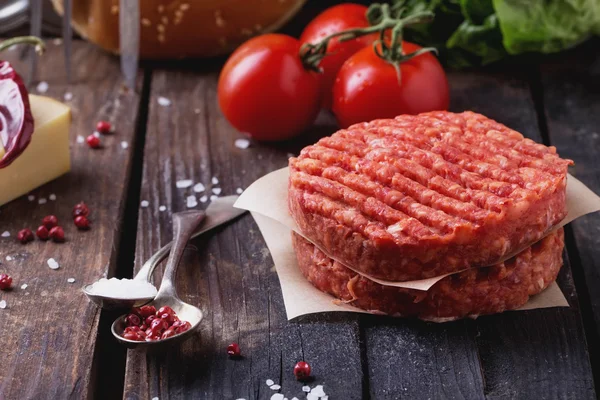 Házi burger főzés — Stock Fotó