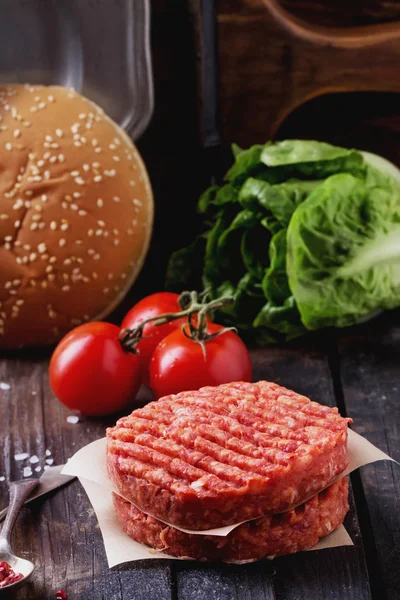 Domácí vaření burger — Stock fotografie