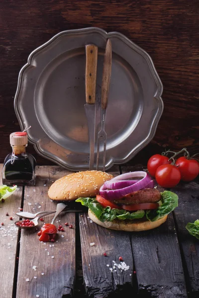 Домашнє приготування бургерів — стокове фото