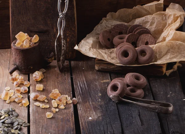 Csokoládé cookie-k gyűrűk — Stock Fotó