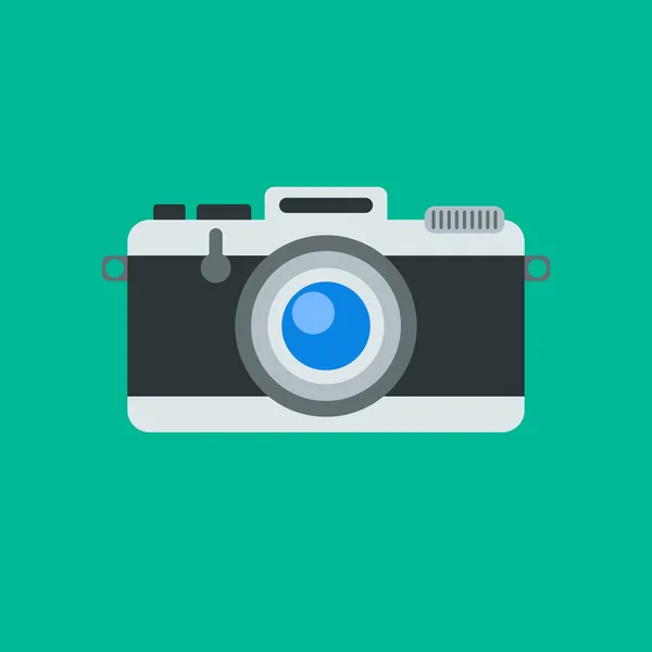 Ikona Fotoaparátu Stylově Plochá Zeleném Telefonu — Stock fotografie