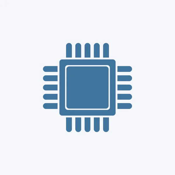 Processor Icon Blue Color — Stock Photo, Image