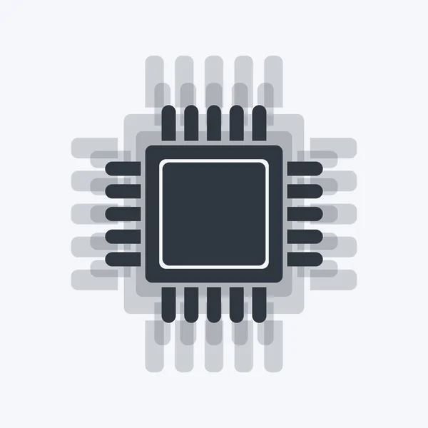 Digital Processor Chip Icon — Stock Photo, Image