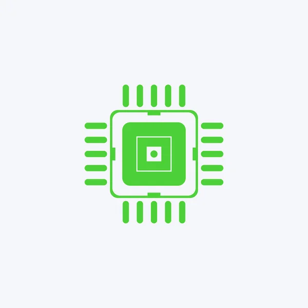 Processor Icon Green Color — Stock Photo, Image