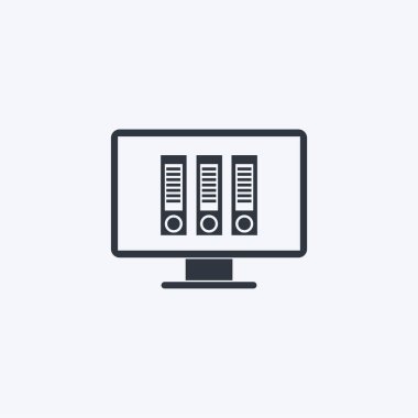 Dizin simgesine sahip bilgisayar stili düz 