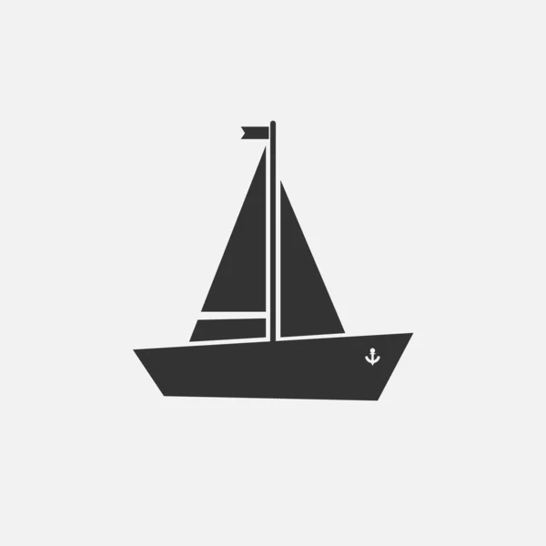 Icon Simple Sailing Ship Flag — Stock Photo, Image