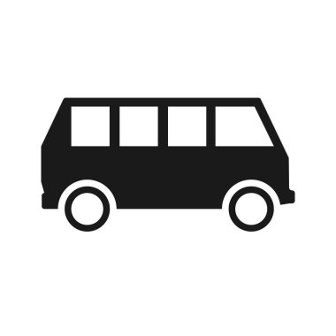 Basit büyük yolcu otomobili düz simgesi