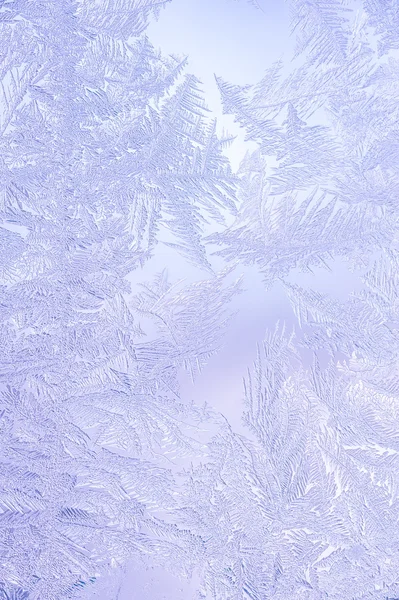 Beau gros plan hiver fond coloré avec des motifs de gel glacial — Photo