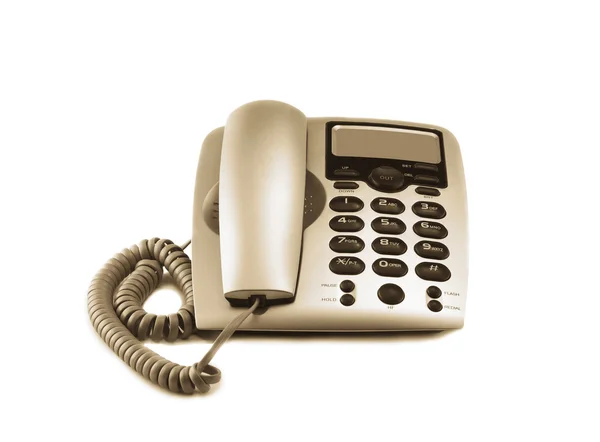 Nahaufnahme graues Telefon isoliert auf weiß — Stockfoto