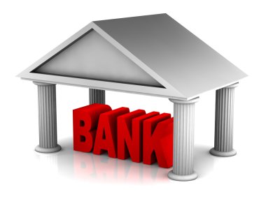 3D banka beyaz izole kavramı