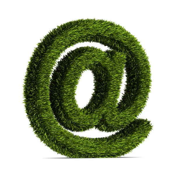 E-mail symbol covered grass — Stock Photo, Image