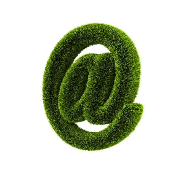 E-mail symbol covered grass — Stock Photo, Image