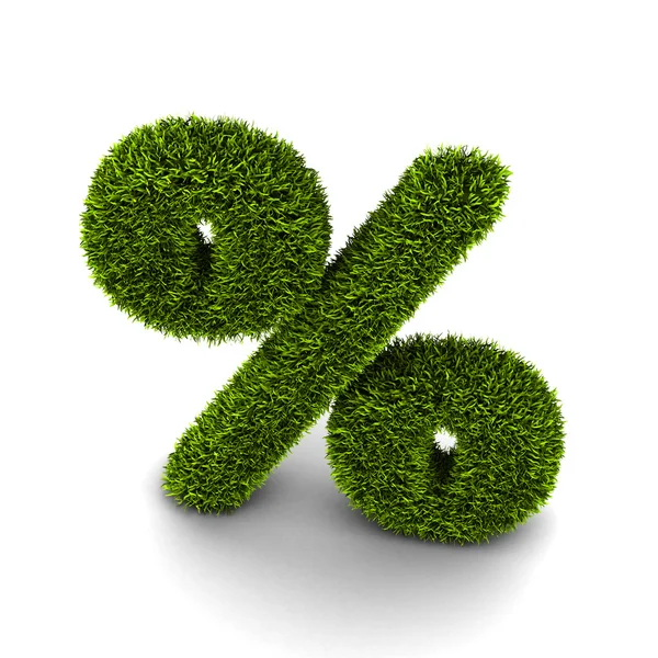 Травяной символ процента — стоковое фото