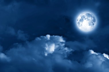 magic moon over the clouds