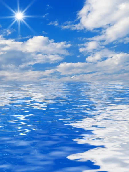 Beautiful clouds over the water Stock Image