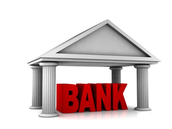 3D έννοια της Τράπεζας που απομονώνονται σε λευκό — Φωτογραφία Αρχείου