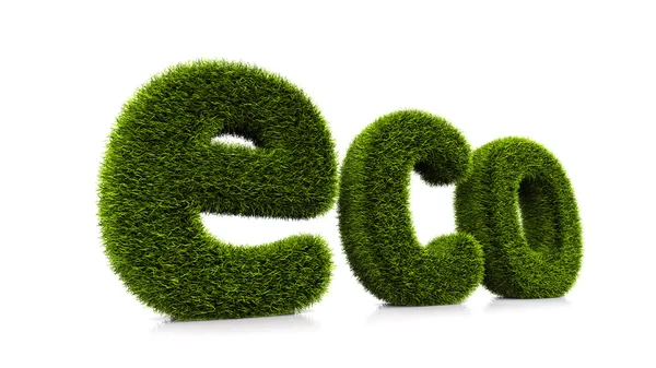 Grassed conceptual word eco isolated on white background — Stock Photo, Image