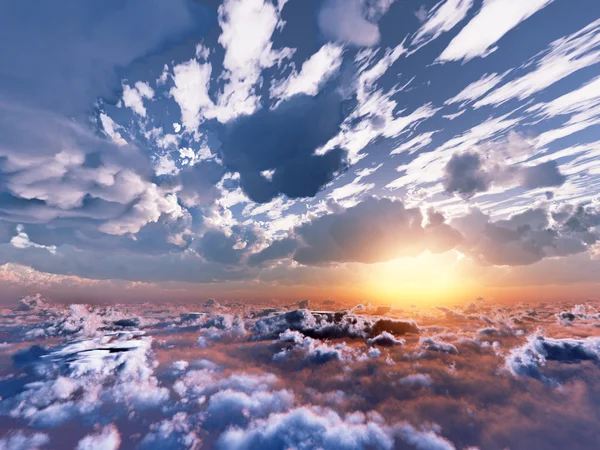 Hermosa vista sobre las nubes — Foto de Stock