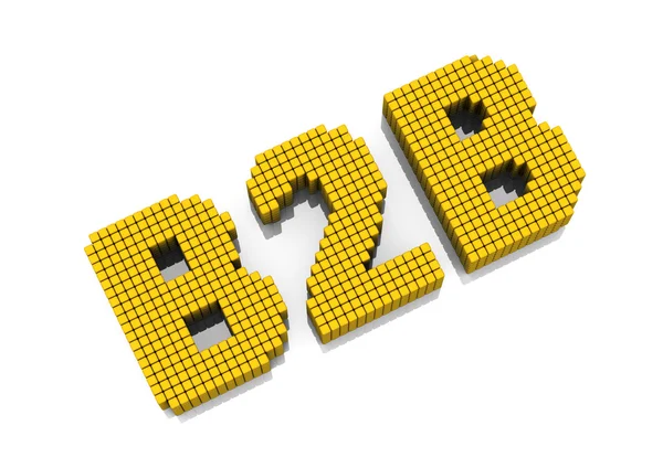 Abreviatura de negócio B2B com efeito pixel sobre fundo branco — Fotografia de Stock