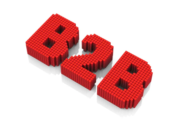 Abreviatura de negócio B2B com efeito pixel sobre fundo branco — Fotografia de Stock