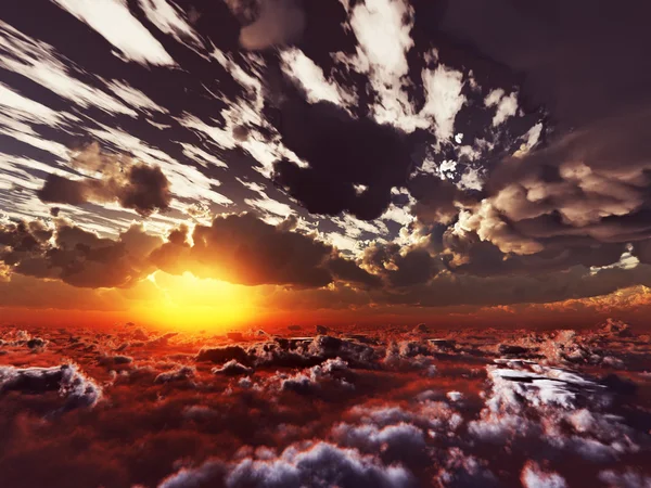 Vedere seara deasupra norilor — Fotografie, imagine de stoc