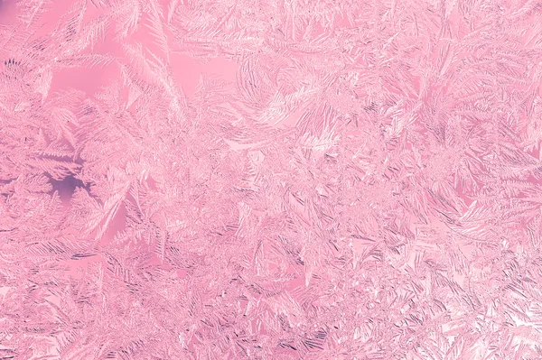 Krásné zimní Closeup barevné pozadí s ledovým mrazem vzory — Stock fotografie