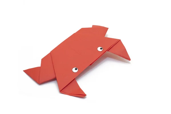 Žába origami červená — Stock fotografie