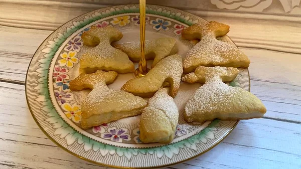 Festa Del Con Figurine Biscotti Fatti Casa Frutta Nero Con — Foto Stock