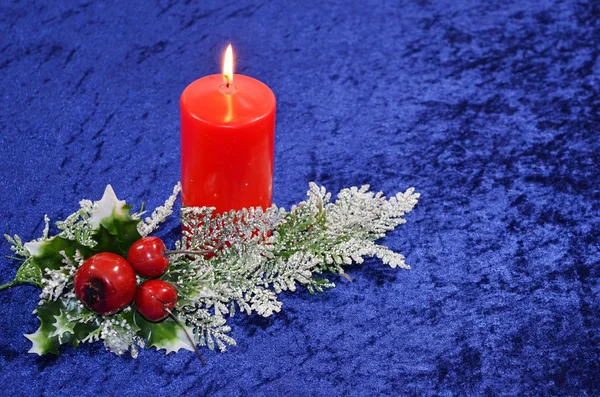 Christmas wishes twig candle — Stock Photo, Image