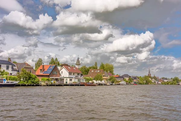 Vivre Bord Eau Maisons Mitoyennes Sur Vieux Rhin Koudekerk Aan — Photo