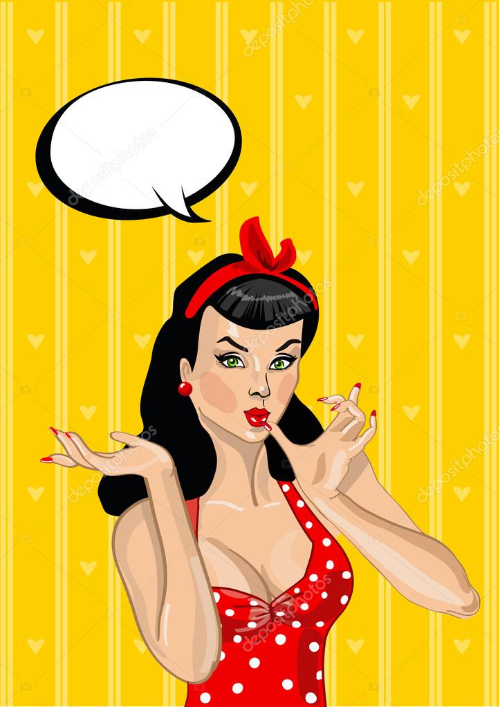 Girl Brunette In A Pin Up Style Stock Vector C Natali Lubimova