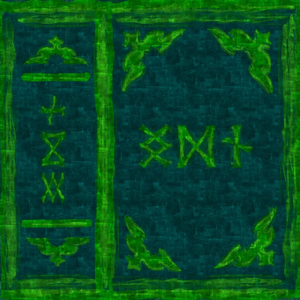 Livre vert de la magie des runes — Photo