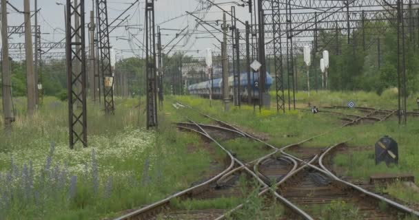 Junção de intersecção ferroviária sem movimento — Vídeo de Stock