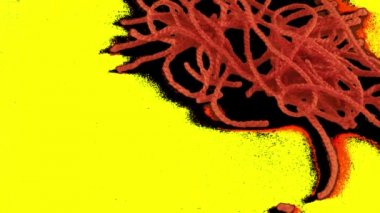 İş parçacığı Unraveling sandalyenle alfa kanal renkli dolaştırmak, Fiber çekerek Filament konu olan hareketli biri iplik çekmek gibi olduğunu yukarı yükseltmek