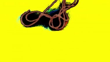 Kırmızı iplik konu Unraveling sandalyenle alfa kanal renkli Fiber düşüyor aşağı Are koyarak aşağı bir konu birisi iplik çekiyor taşımaktır