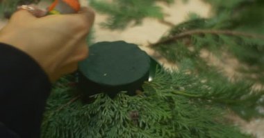 Tablo yeni yıl Master Class Advent çelenk şubelerinde Noel bileşimi