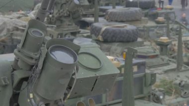 Silah Panzer Taret Parade İnsanlar Opole Polonya Çokuluslu Eğitim Askeri Araçlar Da Şehir Meydanı Bulutlu Gün Nato Operasyonu tarafından Yürüyüş