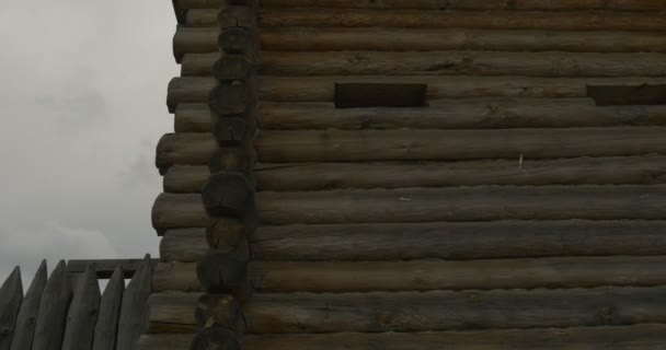 Reconstrucción de la ciudad antigua, Museo al aire libre, Murallas, Palisade, Estructuras de madera — Vídeos de Stock