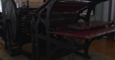 Erken yazıcının araçları, yazdırma, Kievo-Pecherska Lavra, büyük araç aracın etrafında bir Wheell ile Tarih Müzesi