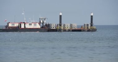 Kargo Mavna Deniz Leba Polonya'da Baraj Groynes İnşaat İşleri Toprak Oluşturma Agradation On Yüzer